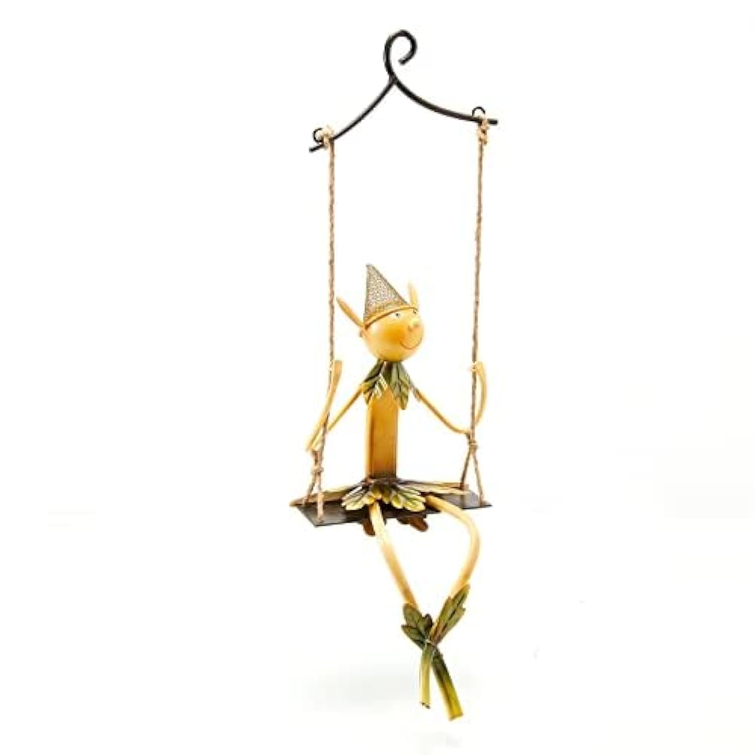 Amazon.com: Christmas Elf on Swing Metal Sculpture – Garden